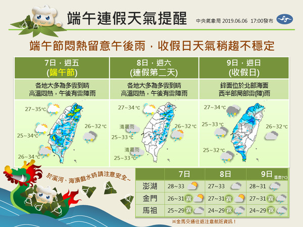 ▲▼端午連假天氣。（圖／氣象局臉書）