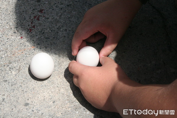 ▲端午節立蛋的習俗流傳已久，據說，在端午節這天，最容易將蛋直立起來。（圖／記者林悅攝，下同）