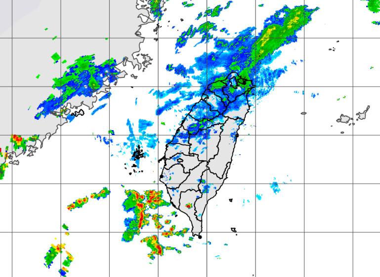 ▲▼強對流雲系發展移入，南高屏防瞬間大雨。（圖／中央氣象局）