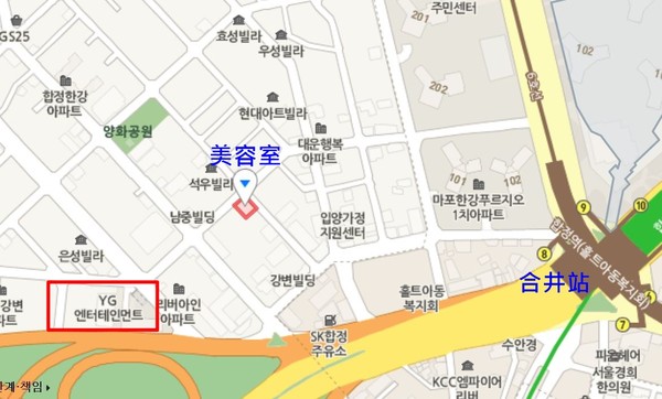 ▲朴敏英《私生活》咖啡廳在這！附近景點推薦順便逛YG～。（圖／翻攝自Naver Map）