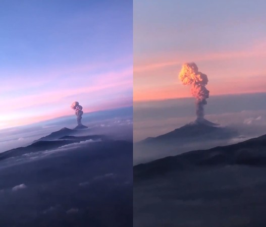 ▲▼墨西哥波波卡特佩特火山（Popocatépetl）爆發。（圖／翻攝自twitter／andyduran@andyduran941）