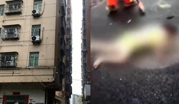 5歲女童遭反鎖爬3樓窗戶墜地　3熱心男衝上前伸手接人。（圖／翻攝自大陸看看新聞Knews）