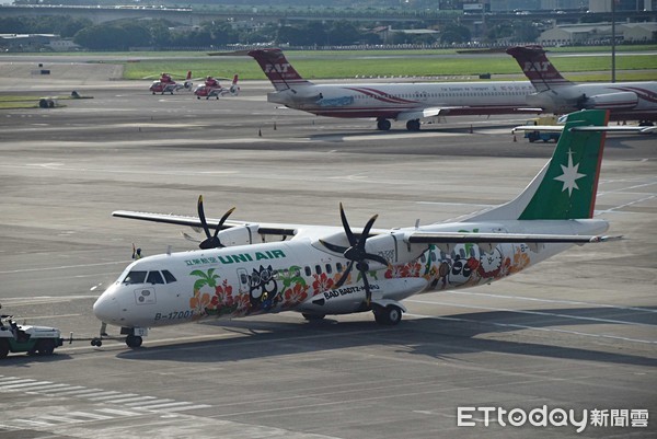 ▲松山機場,立榮航空,長榮航空,長榮地勤。（圖／記者陳涵茵攝）