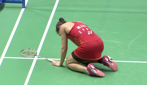 ▲▼馬琳在印尼大師賽決賽右膝十字韌帶斷裂            。（圖／翻攝自BWF官方臉書粉專）