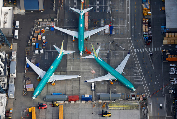 ▲▼波音（Boeing）737 MAX機型飛機停在停機坪 。（圖／路透）