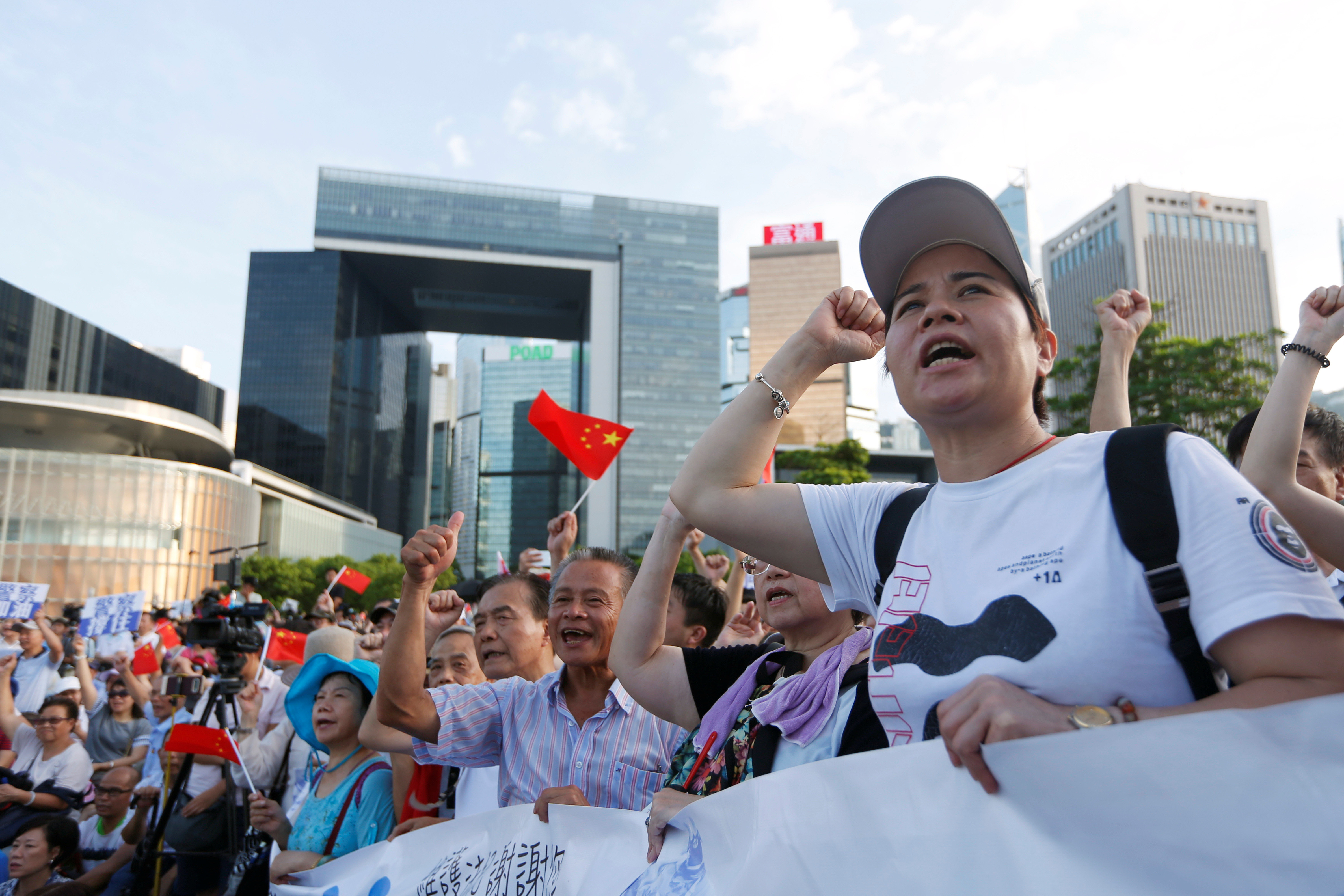 ▲▼ 撐警集會,支持港警,630,反送中。（圖／路透）