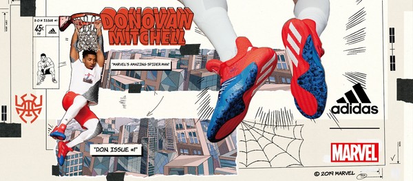 ▲adidas X MARVEL 聯名推出Donovan Mitchell首款簽名戰靴D.O.N Issue。（圖／品牌提供）