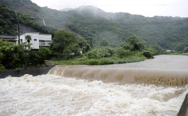 ▲▼熊本縣河水暴漲。（圖／路透）