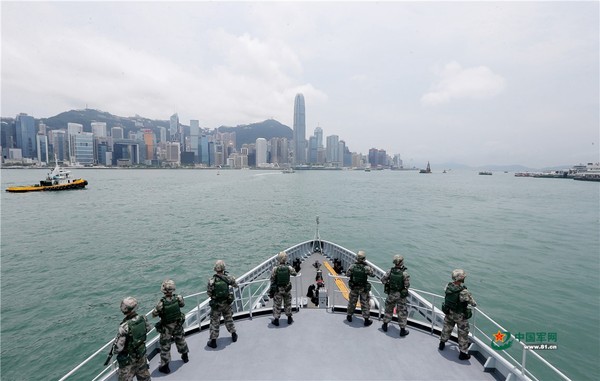 ▲▼解放軍駐港部隊軍演。（圖／翻攝自中國軍網）