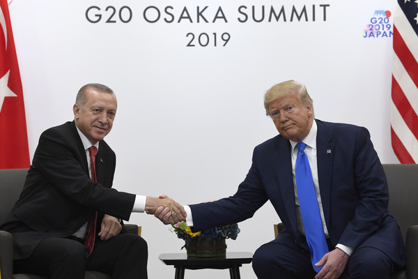 ▲G20、川普與土耳其總統埃爾多安。（圖／達志影像／美聯社）