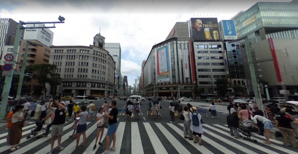 ▲▼東京都中央區銀座5文具店「鳩居堂」前路段。（圖／翻攝自Google Map）