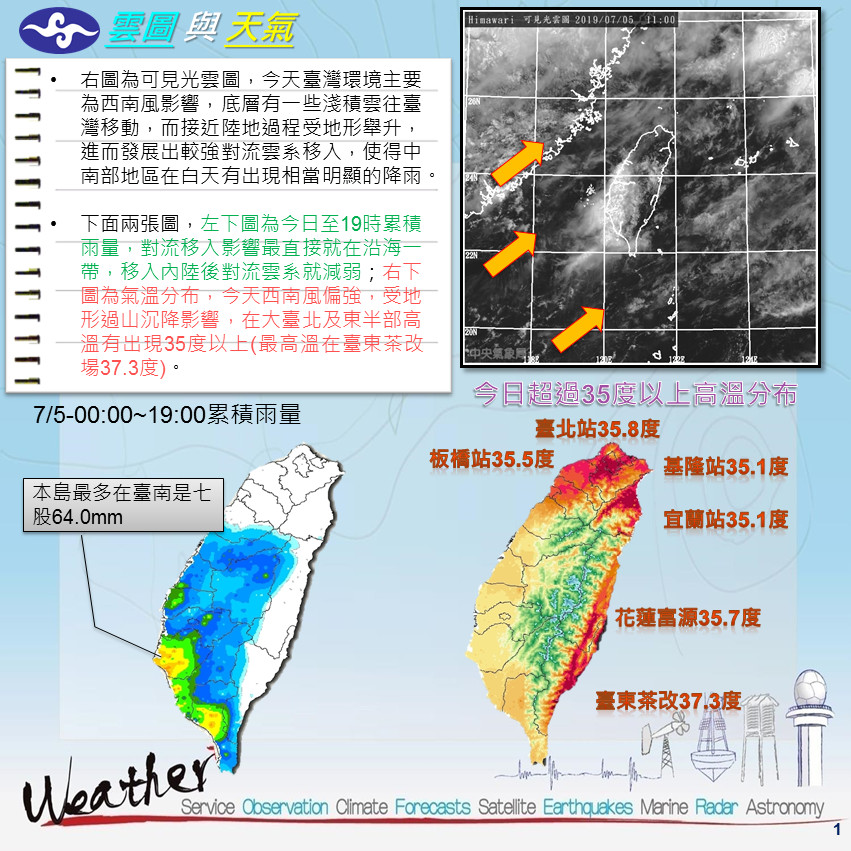 ▲▼雨彈來襲！氣象局發大雨特報：高屏嘉南5縣市警戒、雷雨夜現北部。（圖／中央氣象局）