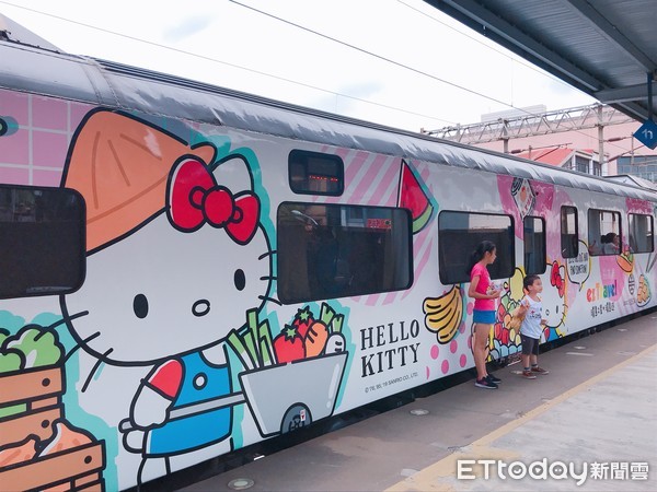 ▲▼Hello Kitty環島之星彩繪列車。（圖／記者賴文萱攝）