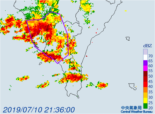 ▲▼台南、屏東大雷雨。（圖／中央氣象局）
