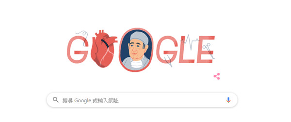 ▲▼Google首頁致敬「冠狀動脈搭橋手術」之父。（圖／翻攝自google）