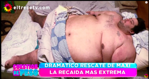 ▲▼阿根廷男子「Maxi」馬克西米利亞諾奧利瓦（Maximiliano Oliva）曾是減肥節目冠軍，後來復胖到400公斤下場超淒慘。（圖／翻攝自推特）