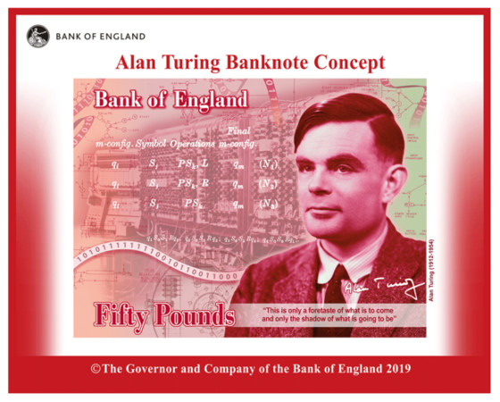 ▲▼ 2019年7月15日，英國英格蘭銀行決定以科學家圖靈作為新版50英鎊紙鈔的肖像。（圖／英格蘭銀行）