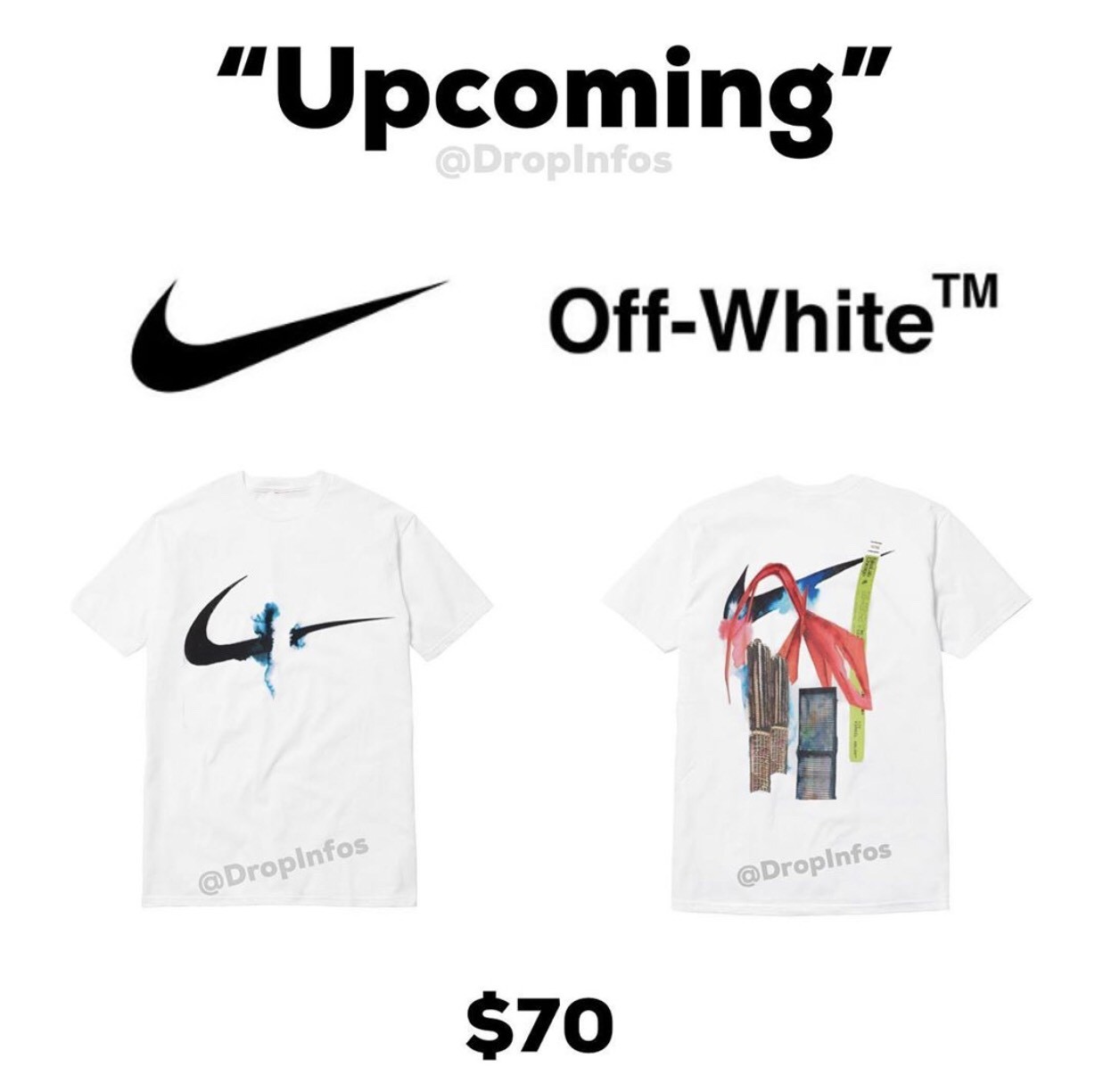 ▲OFF-WHITE X NIKE MCA、T-Shirt。（圖／翻攝自IG@dropinfos、@py_rates_、Sneakernews、atmos）