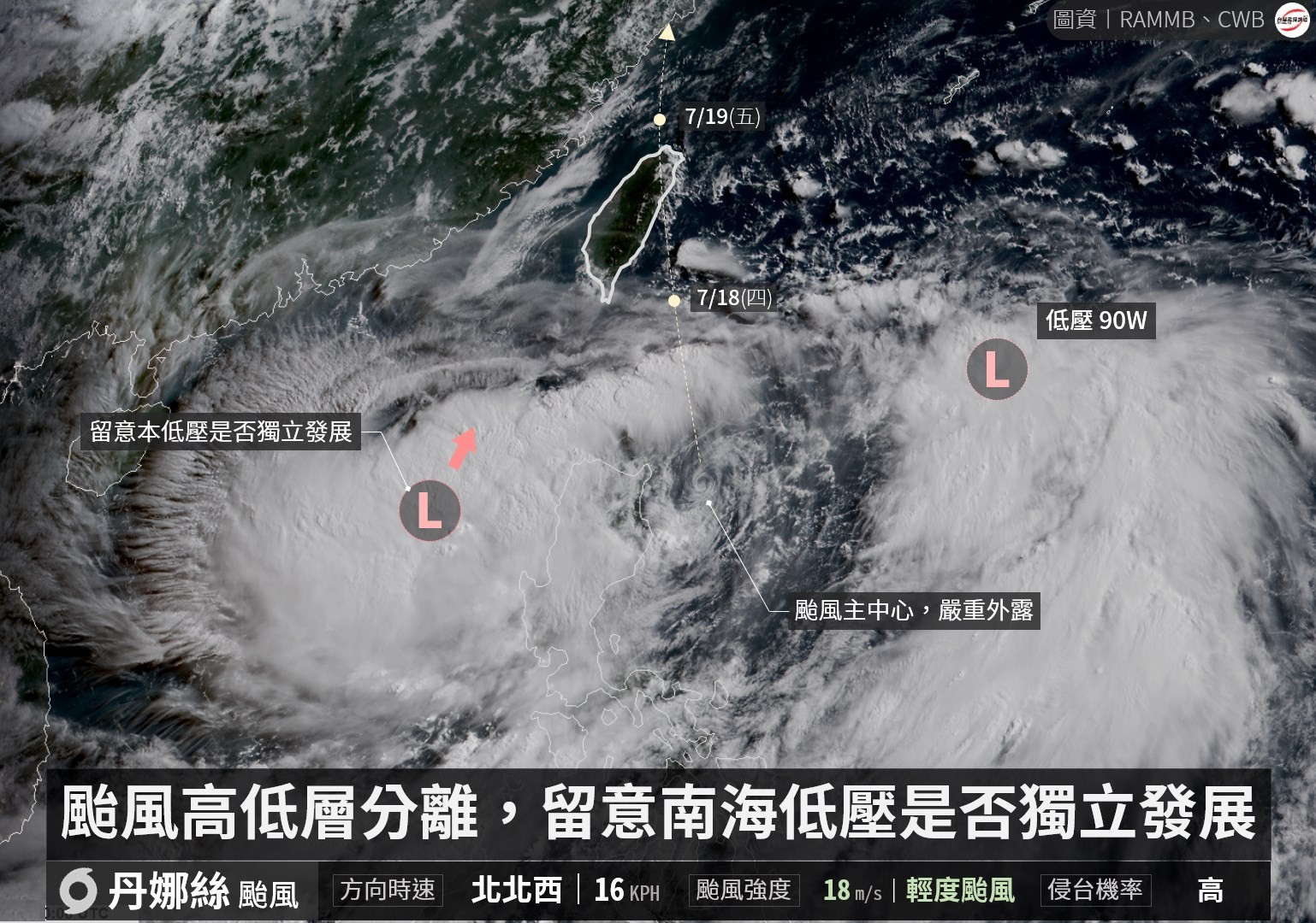 [新聞] 百合颱風可能生成…和丹娜絲夾擊台灣？「