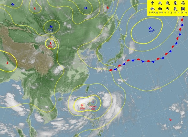 天氣圖。（圖／氣象局）