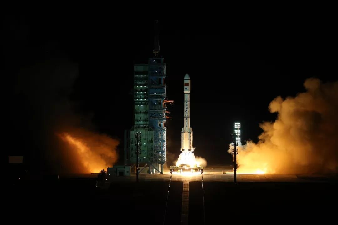 ▲2016年9月15日，中國大陸在酒泉衛星發射中心用長征二號F運載火箭將天宮二號空間實驗室發射升空。（圖／翻攝自《新華社》微信公眾號）
