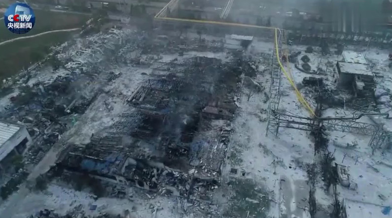 ▲河南義馬汽化廠意外現場空拍。（圖／翻攝央視）