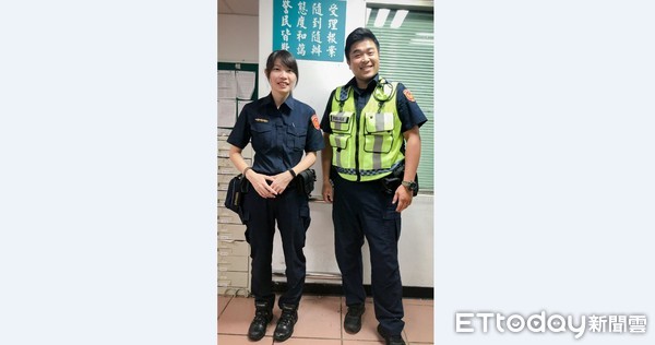 ▲▼南港派出所員警廖翊甫及陳思妤。（圖／記者孫于珊翻攝）