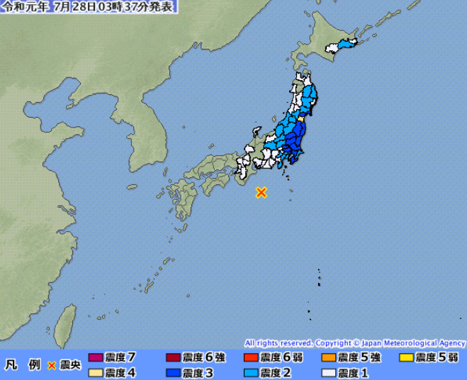 ▲▼日本三重縣東南外海「凌晨搖6.5強震」　暫無傳出人員傷亡。（圖／翻攝自「日本氣象廳」）