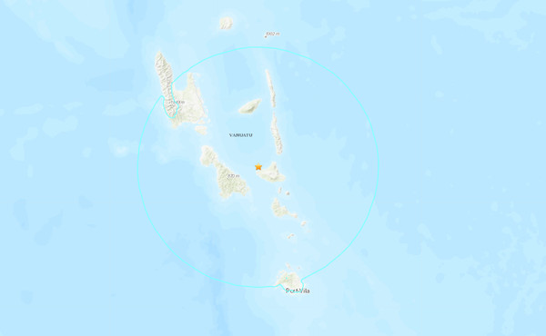▲▼南太平洋萬那杜發生規模6.6地震。（圖／翻攝USGS）