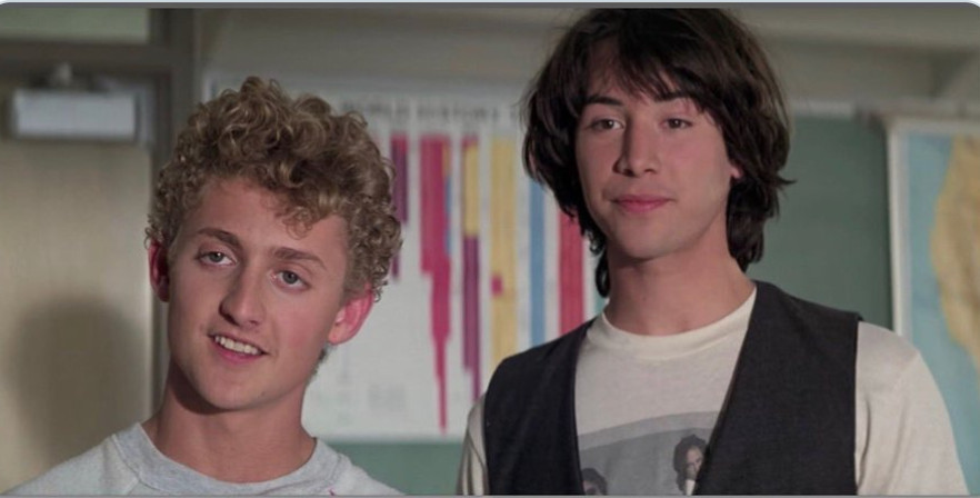 ▲▼基努李維出道作品《阿比阿弟的冒險》。（圖／翻攝自Twitter／BillandTed3）