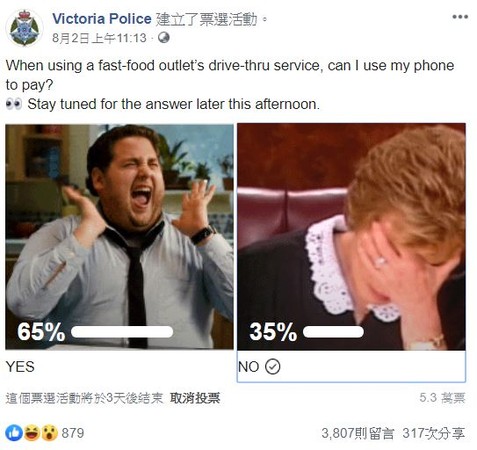 ▲▼澳洲警局投票。（圖／翻攝自Facebook／Victoria Police）