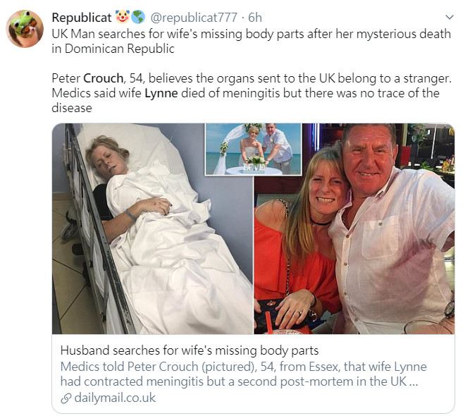 ▲▼英國女54歲死亡，丈夫想找回失去的內臟器官。（圖／翻攝自推特）