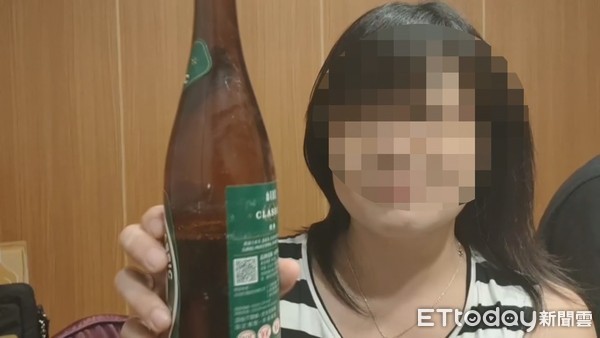 ▲還沒開封的啤酒，憑空消失只剩半瓶 。（圖／記者傅誠攝）