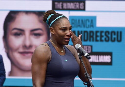 ▲羅傑斯盃，小威(Serena Williams)含淚傷退。（圖／達志影像／美聯社） 