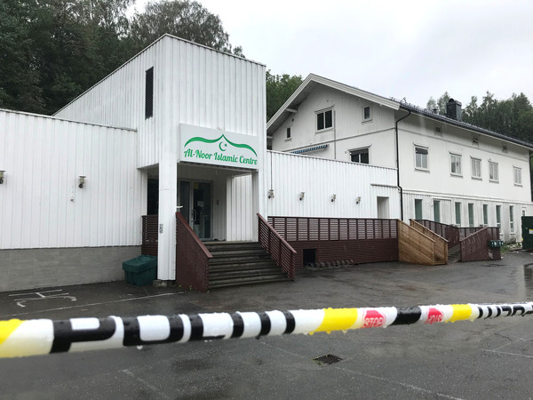 ▲▼挪威貝魯姆鎮（Baerum）一座清真寺發生槍擊案。（圖／路透）