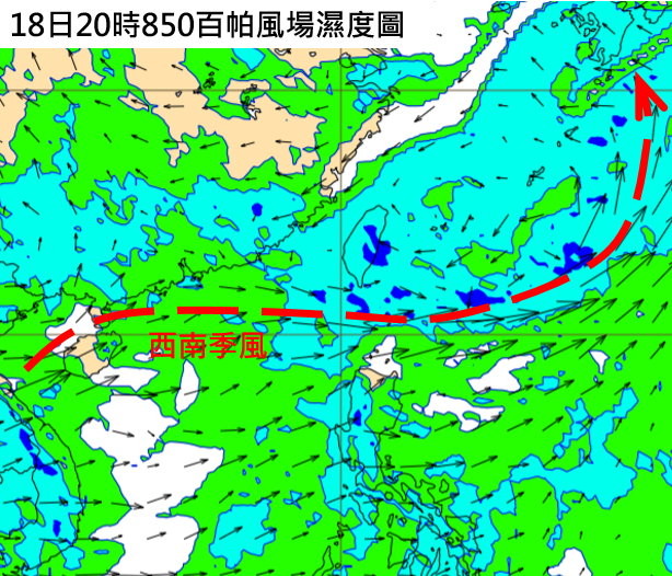 天氣圖。（圖／翻攝「三立準氣象·老大洩天機」） 