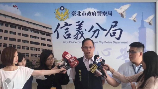 信義分局偵查隊長鄭志誠表示已當場查扣林男的球棒並逮補。（翻攝畫面）