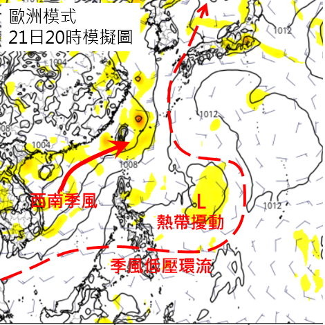 天氣圖。（圖／翻攝「三立準氣象·老大洩天機」） 