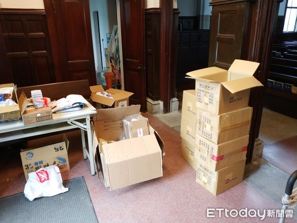 ▲台北市濟南教會收到援助香港「反送中」民眾的物資。（圖／記者馬叔安攝）
