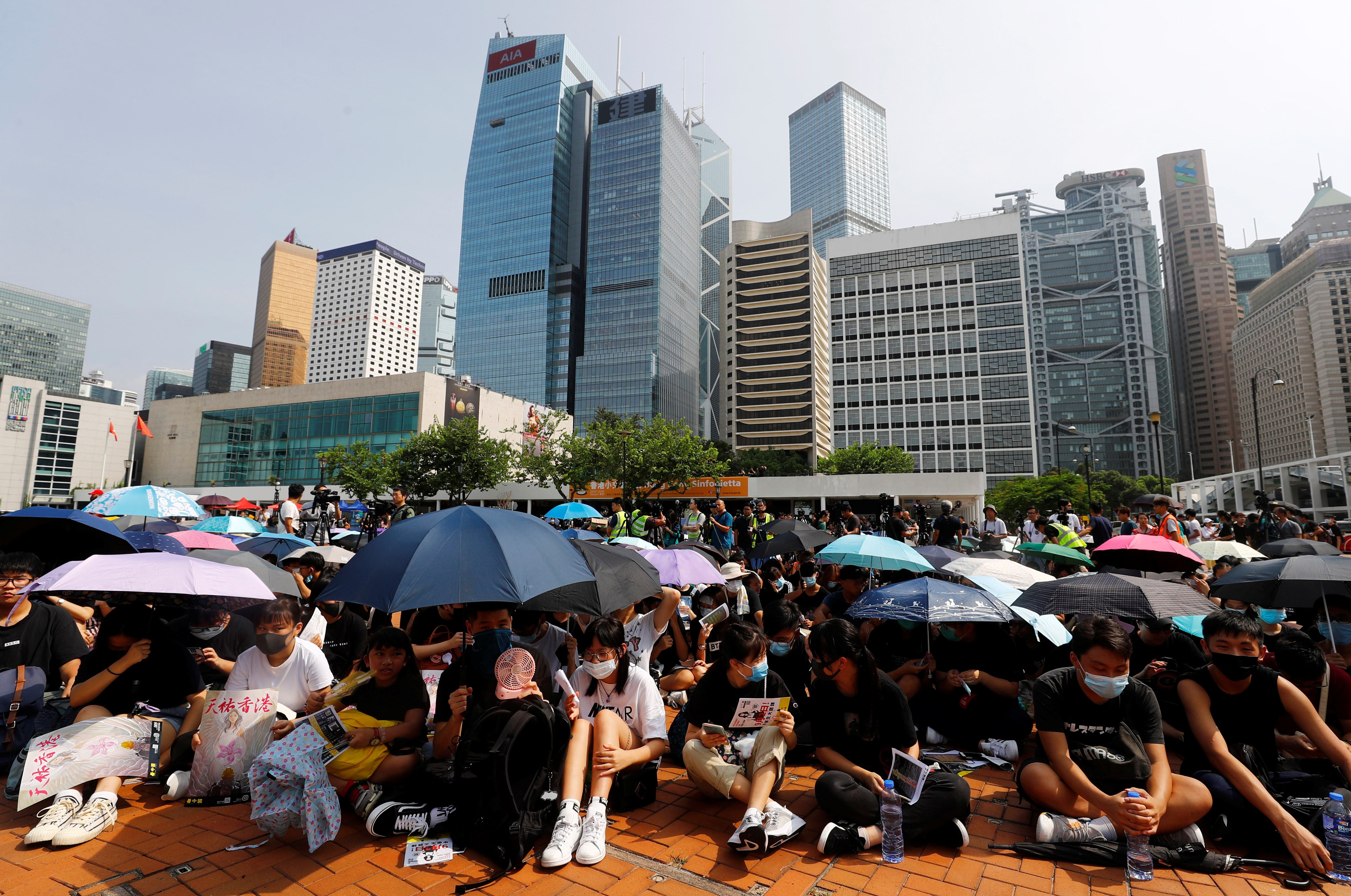 ▲▼香港學生22日發起集會,反送中遊行,逃犯條例。（圖／路透）