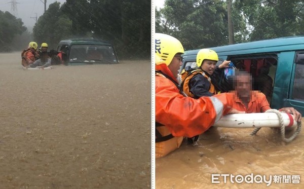 ▲▼    白鹿颱風造成災情，男子受困在泥水中         。（圖／記者黃彥傑翻攝）