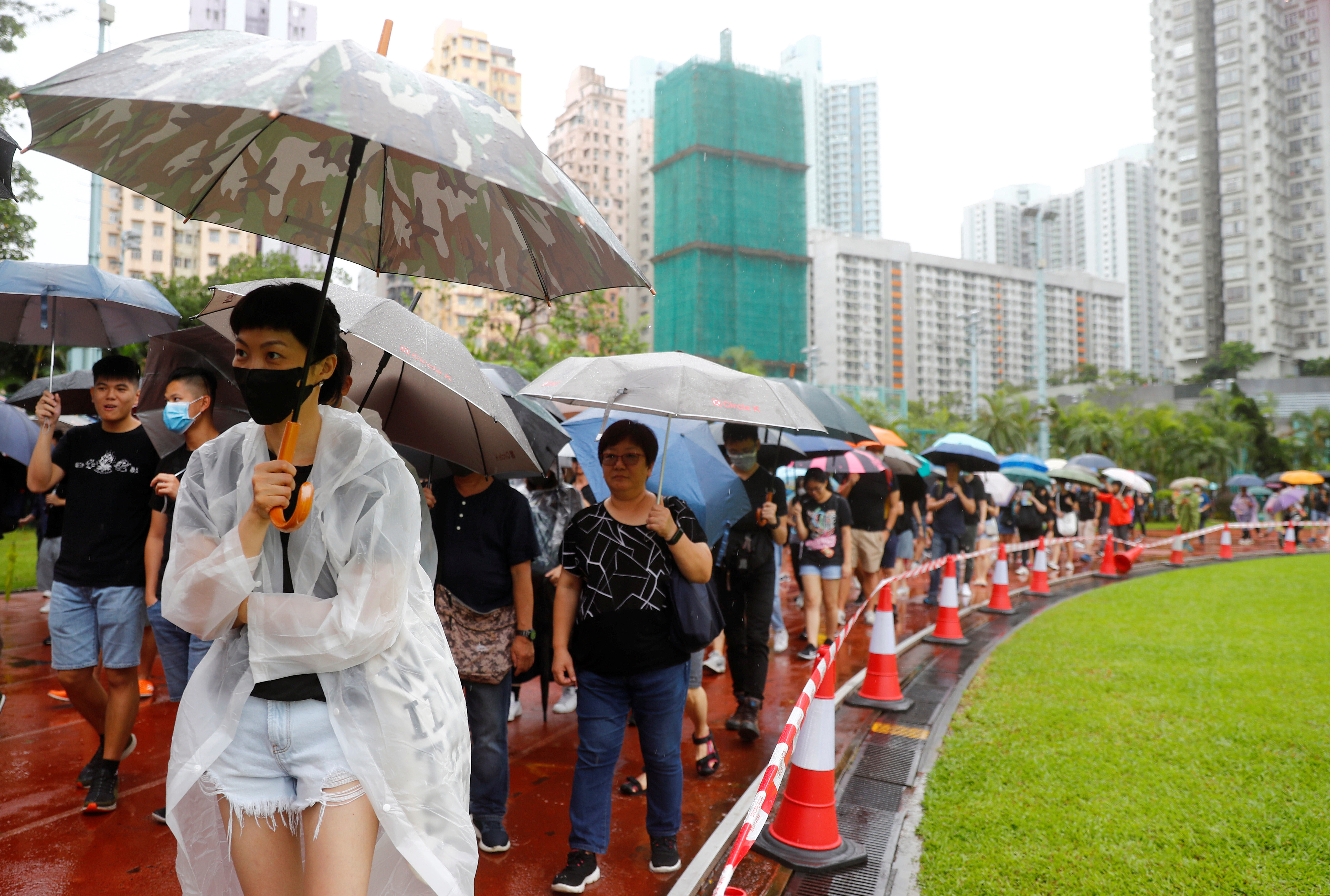 ▲▼  荃葵青遊行，香港 。（圖／路透社）