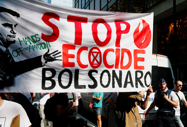 ▲▼巴西民眾抗議巴西總統波索納洛（Jair Bolsonaro）。（圖／路透）
