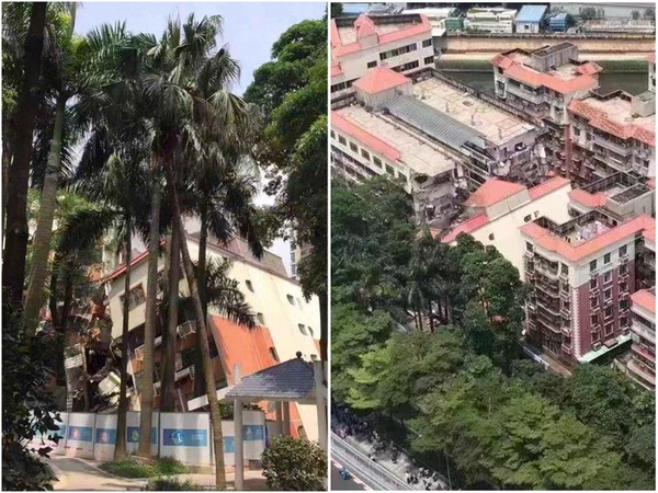 ▲現場消息指出，事發的建築物已經無人人居住。(圖／翻攝自大陸網站)