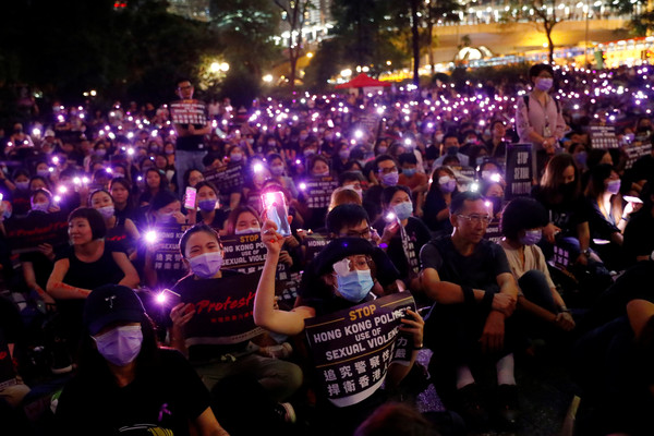 ▲▼香港metoo集會，抗議港警性暴力。（圖／路透）