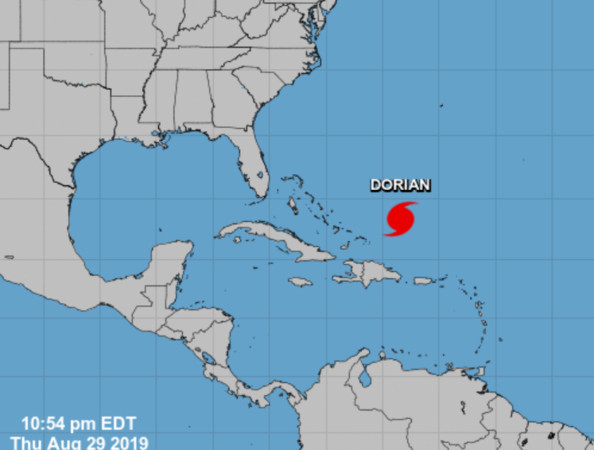 ▲▼  颶風多利安（Hurricane Dorian）來勢洶洶，料本週末橫掃美國佛羅里達州中部。（圖／翻攝自美國國家颶風中心）