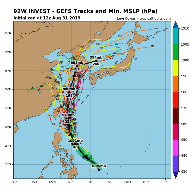 天氣圖。（圖／翻攝Tropical Tidbits）