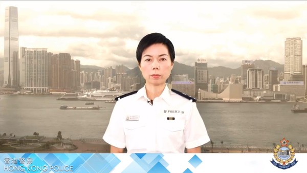 ▲警察公共關係科高級警司余鎧均。（翻攝自香港警察 Hong Kong Police影片截圖）