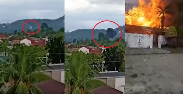 ▲▼菲律賓救援直升機墜毀。（圖／翻攝自YouTube／VOA News）