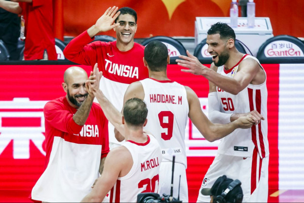 ▲2019年FIBA世籃賽，梅傑里（Salah Mejri），突尼西亞歷史首勝。（圖／FIBA）